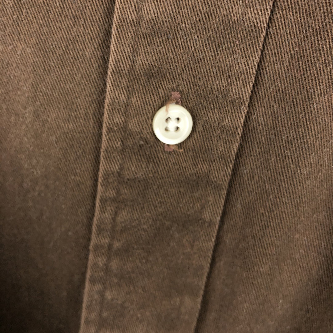 Ralph Lauren BLAIRE long sleeve button down shirt, men's size L cotton brown type Vintage Second Hand