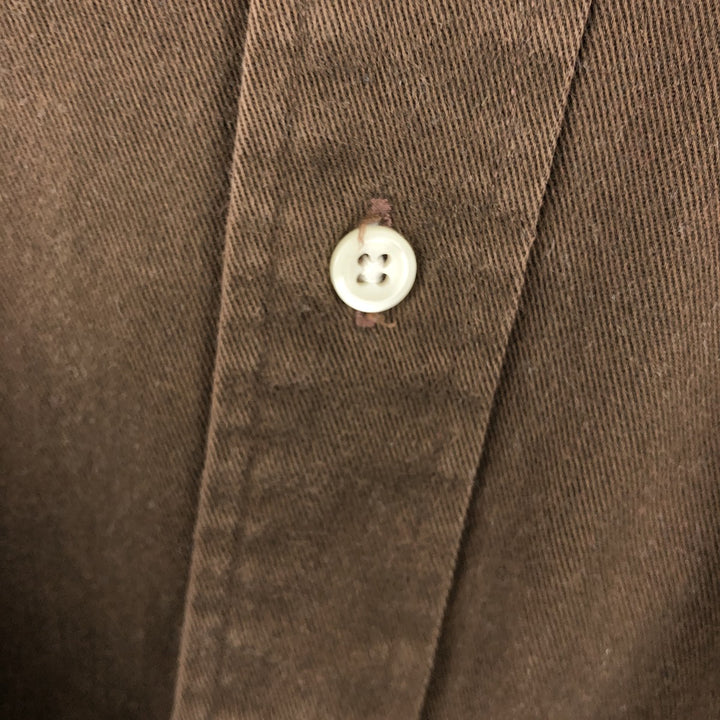 Ralph Lauren BLAIRE long sleeve button down shirt, men's size L cotton brown type Vintage Second Hand