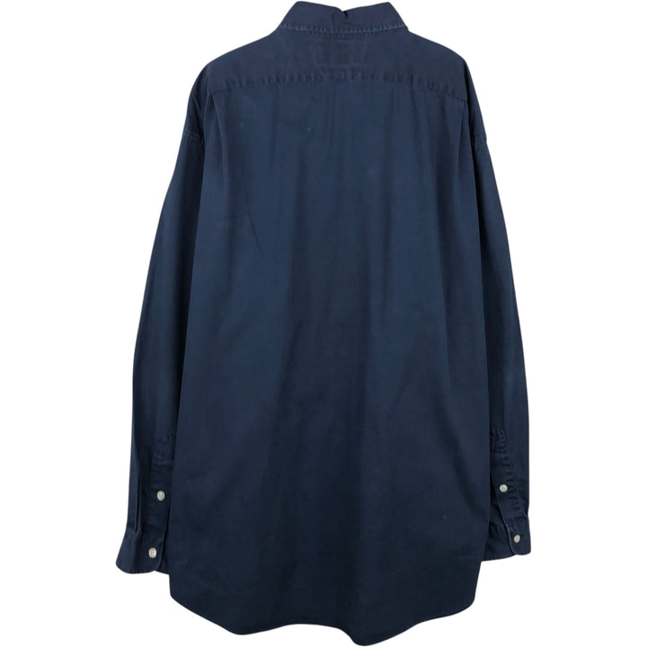 Ralph Lauren POLO SPORT long-sleeved cotton shirt, men's size L (approx.) cotton navy blue type Vintage Second Hand