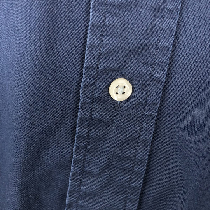 Ralph Lauren POLO SPORT long-sleeved cotton shirt, men's size L (approx.) cotton navy blue type Vintage Second Hand