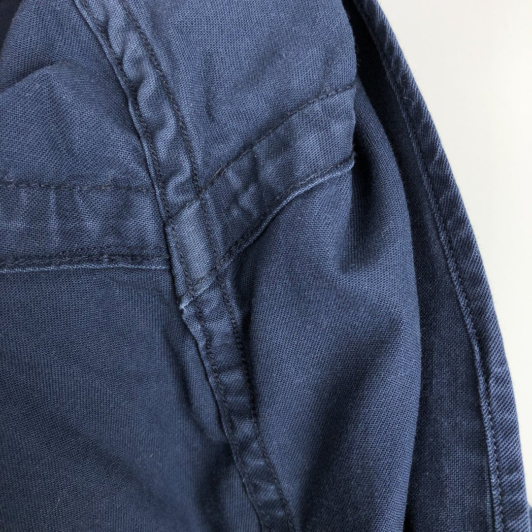 Ralph Lauren POLO SPORT long-sleeved cotton shirt, men's size L (approx.) cotton navy blue type Vintage Second Hand