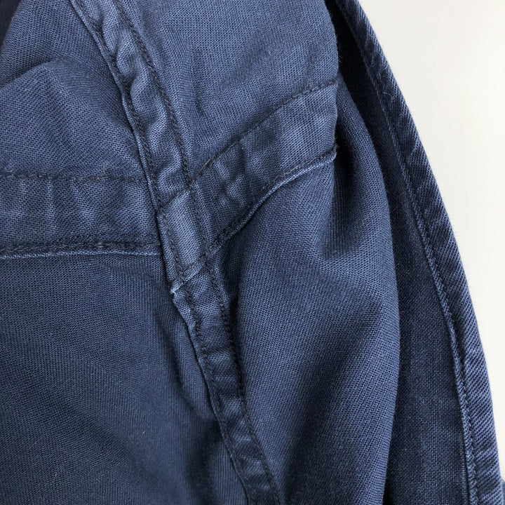 Ralph Lauren POLO SPORT long-sleeved cotton shirt, men's size L (approx.) cotton navy blue type Vintage Second Hand