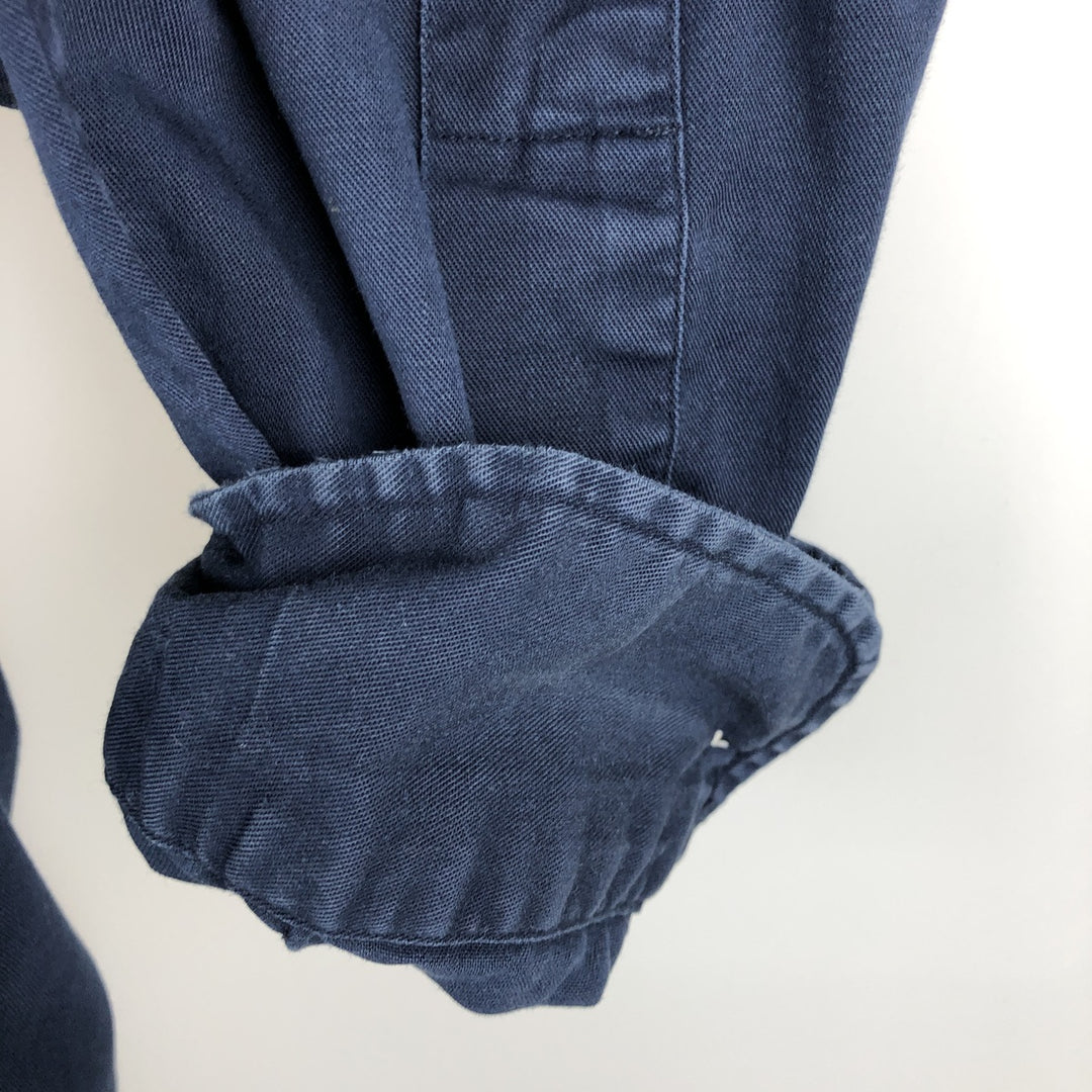 Ralph Lauren POLO SPORT long-sleeved cotton shirt, men's size L (approx.) cotton navy blue type Vintage Second Hand