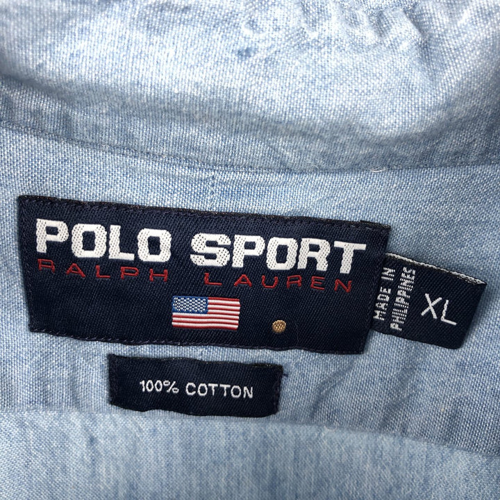 Ralph Lauren POLO SPORT Long Sleeve Cotton Shirt Men's XL cotton Blue type light blue Vintage Second Hand