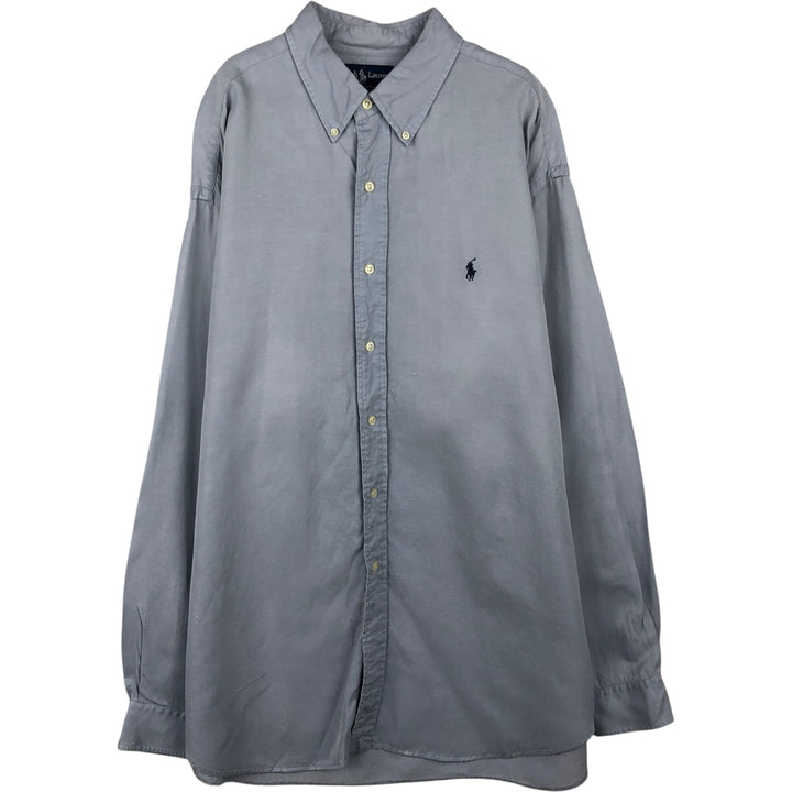 Ralph Lauren BLAKE long sleeve button down shirt, men's XL size silk Blue type light blue Vintage Second Hand