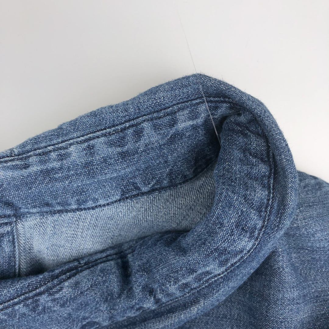 Ralph Lauren long sleeve button down denim shirt, men's XL size cotton blue type Vintage Second Hand
