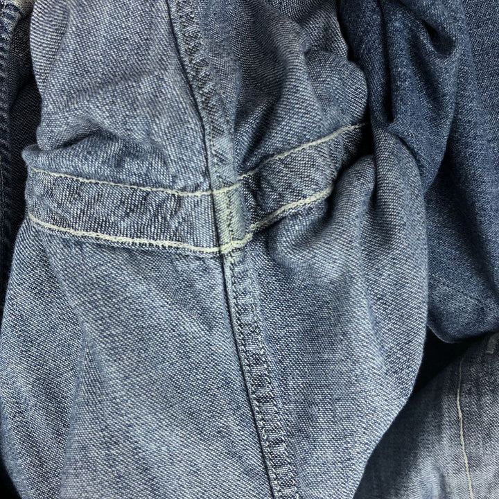 Ralph Lauren long sleeve button down denim shirt, men's XL size cotton blue type Vintage Second Hand