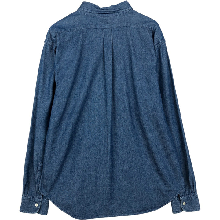 Ralph Lauren POLO by Ralph Lauren Long-Sleeve Button-Down Denim Shirt, Men's Size XL (approx.) cotton blue type Vintage Second Hand