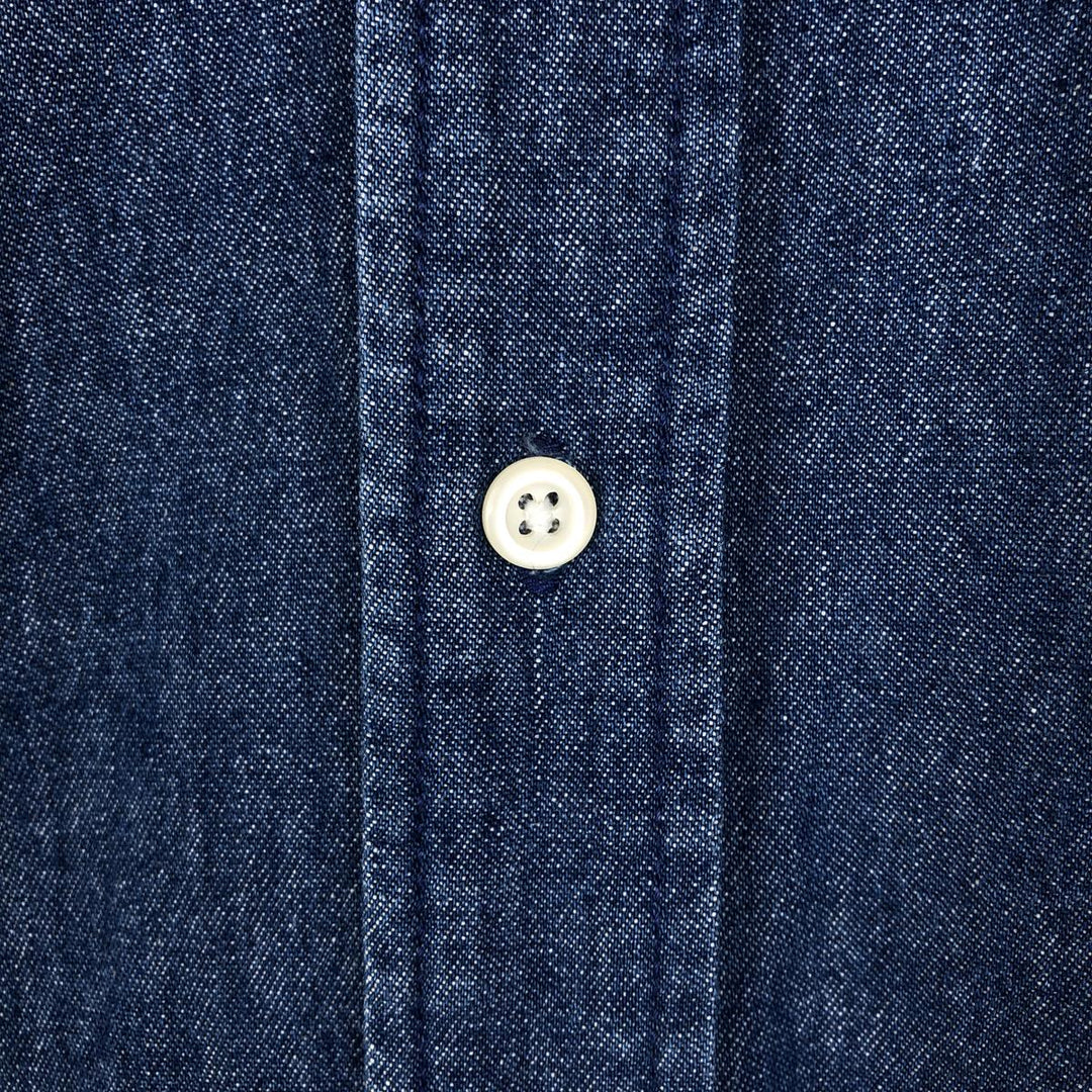 Ralph Lauren POLO by Ralph Lauren Long-Sleeve Button-Down Denim Shirt, Men's Size XL (approx.) cotton blue type Vintage Second Hand