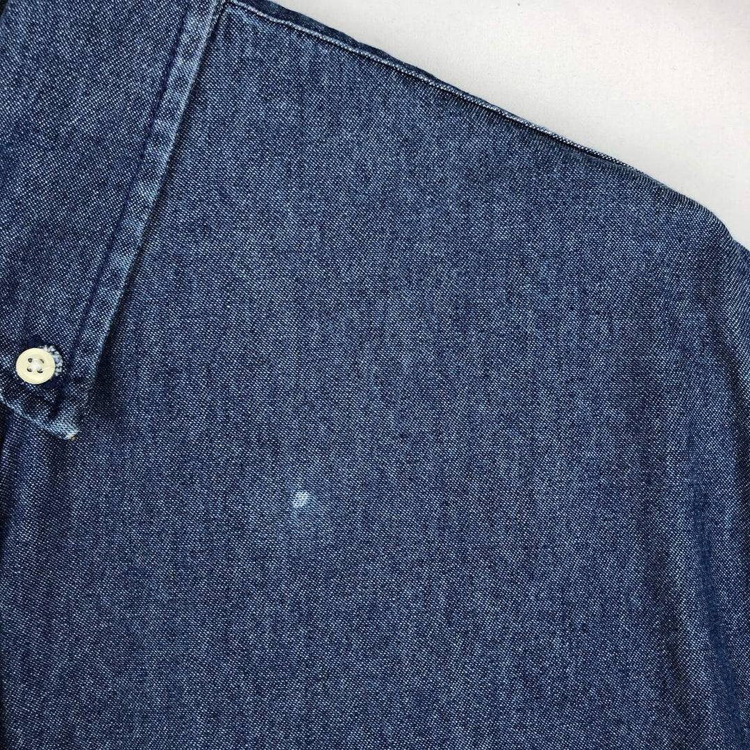 Ralph Lauren POLO by Ralph Lauren Long-Sleeve Button-Down Denim Shirt, Men's Size XL (approx.) cotton blue type Vintage Second Hand