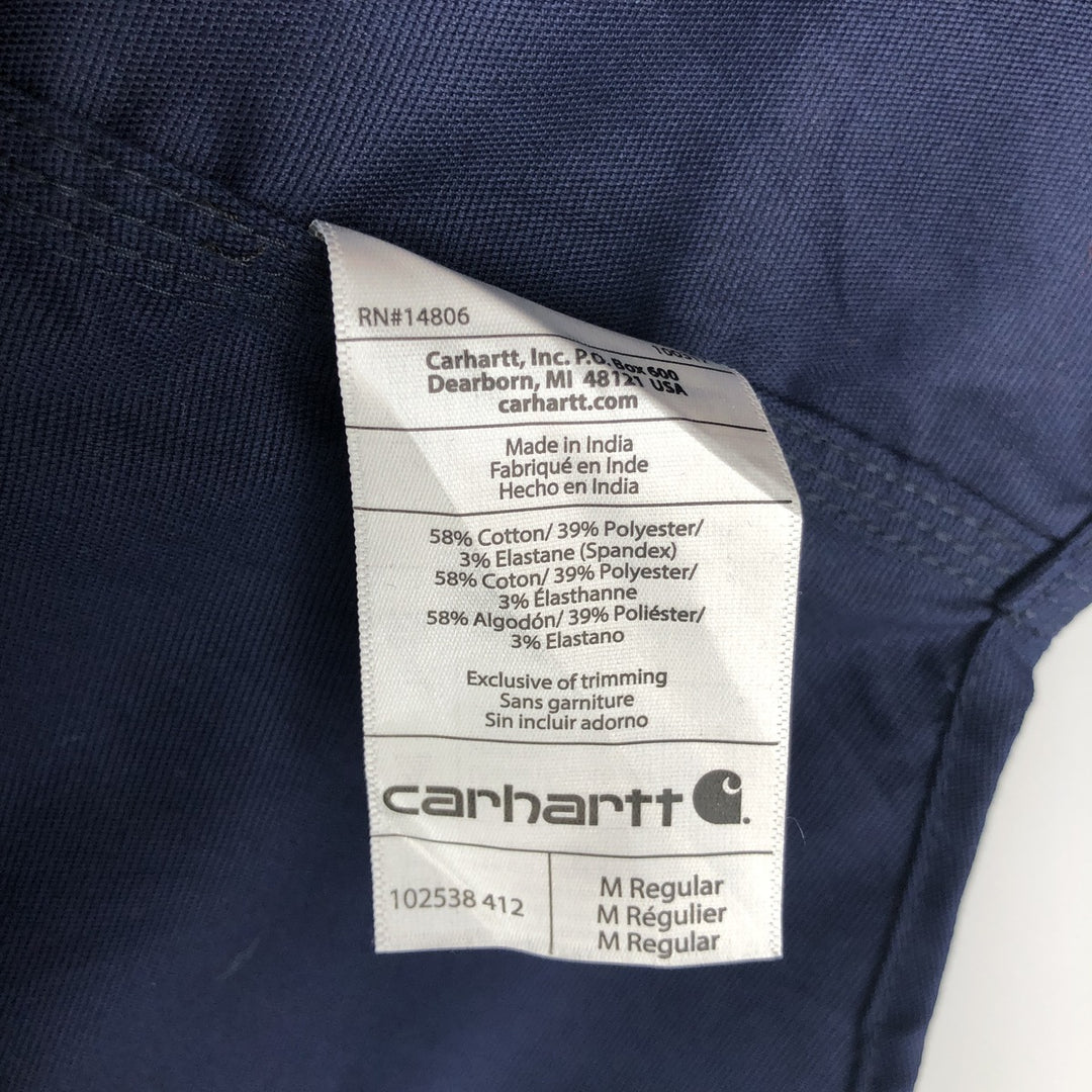 Carhartt Relaxed Fit Advertising Long-Sleeve Button-Down Work Shirt, Men's Size M (approx.) cotton navy blue type Vintage Second Hand