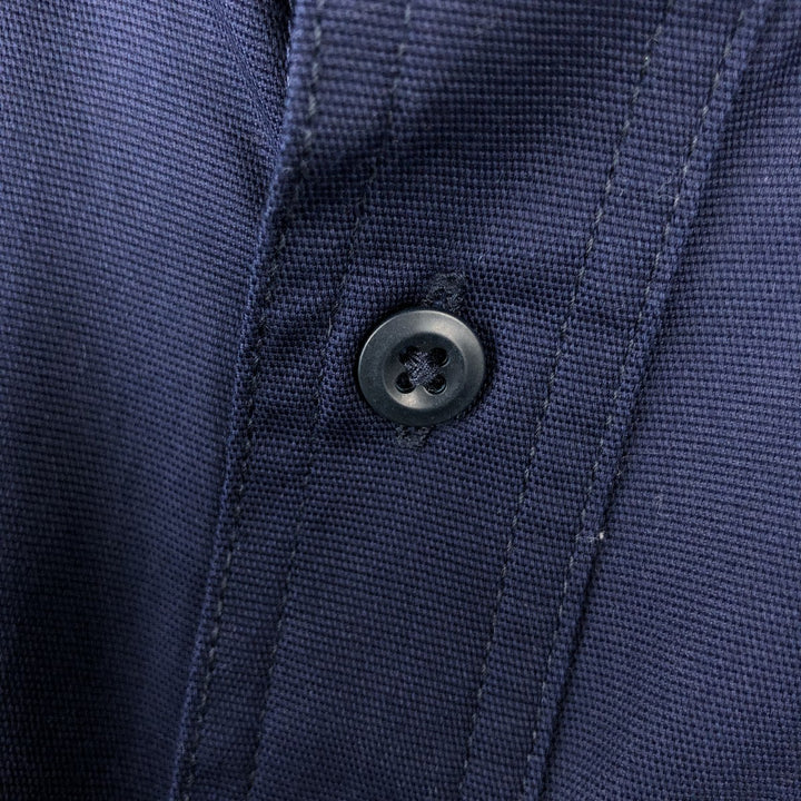 Carhartt Relaxed Fit Advertising Long-Sleeve Button-Down Work Shirt, Men's Size M (approx.) cotton navy blue type Vintage Second Hand