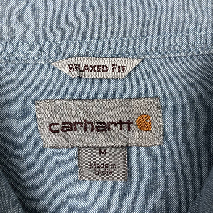 Carhartt Relaxed Fit Long Sleeve Button-Down Work Shirt, Men's Size Medium cotton Blue type light blue Vintage Second Hand