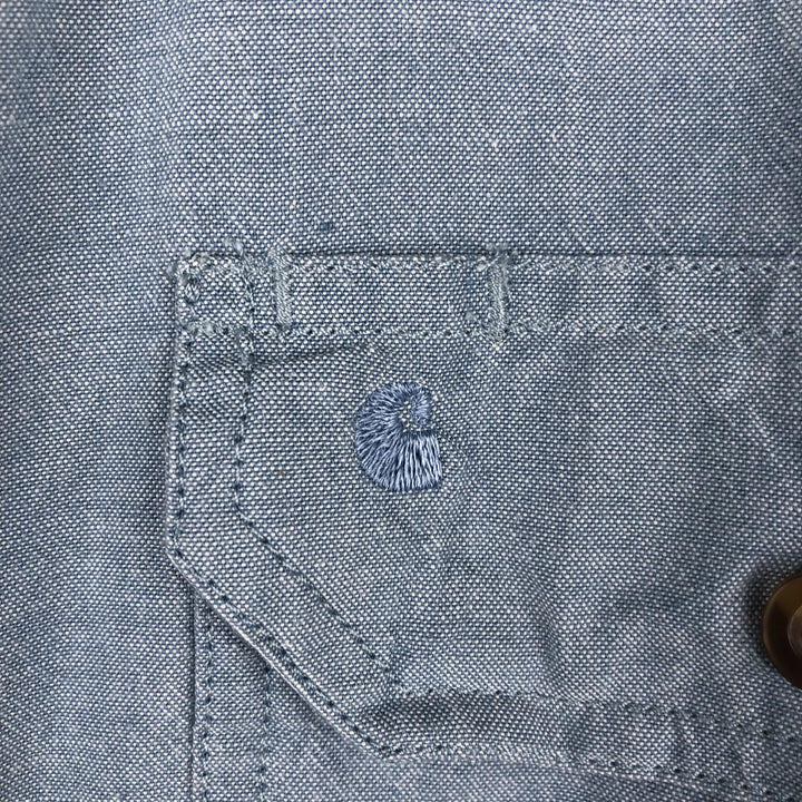 Carhartt Relaxed Fit Long Sleeve Button-Down Work Shirt, Men's Size Medium cotton Blue type light blue Vintage Second Hand
