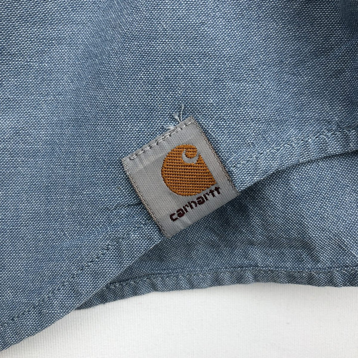 Carhartt Relaxed Fit Long Sleeve Button-Down Work Shirt, Men's Size Medium cotton Blue type light blue Vintage Second Hand