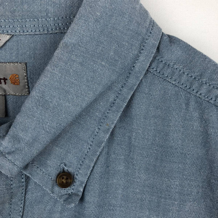 Carhartt Relaxed Fit Long Sleeve Button-Down Work Shirt, Men's Size Medium cotton Blue type light blue Vintage Second Hand
