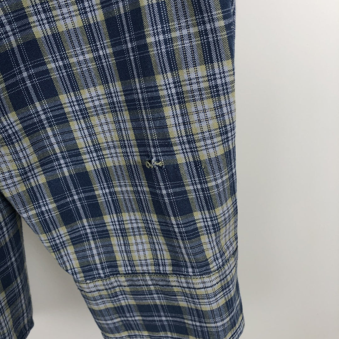 Carhartt Check Pattern Long Sleeve Button-Down Work Shirt, Men's Size L cotton blue type Vintage Second Hand