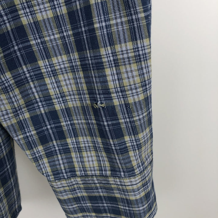 Carhartt Check Pattern Long Sleeve Button-Down Work Shirt, Men's Size L cotton blue type Vintage Second Hand