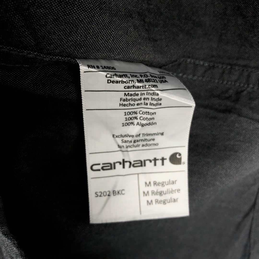 Carhartt Relaxed Fit Long Sleeve Button-Down Work Shirt, Men's Size Medium cotton gray type Vintage Second Hand