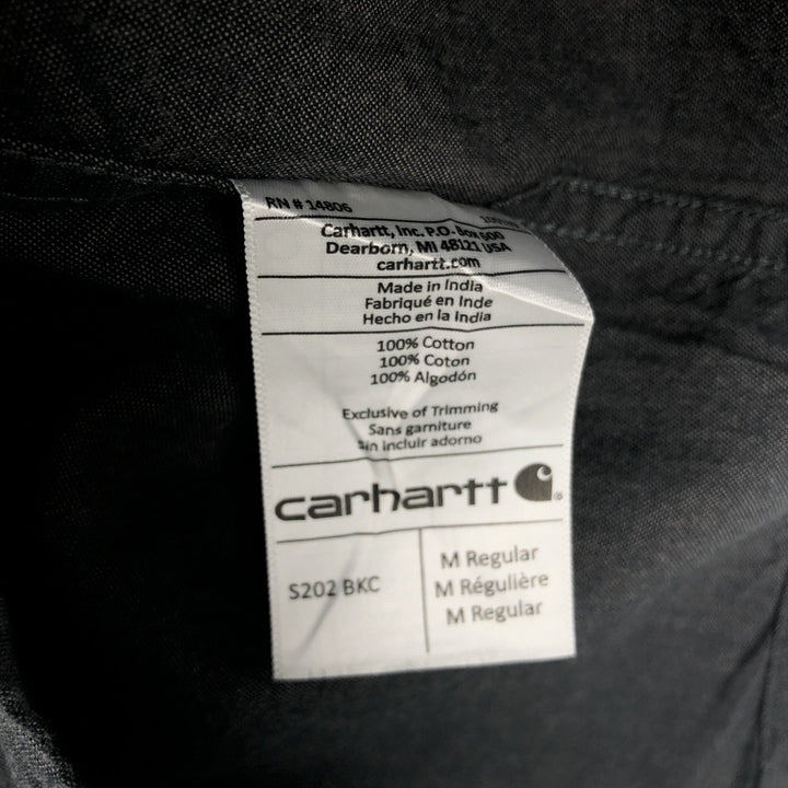 Carhartt Relaxed Fit Long Sleeve Button-Down Work Shirt, Men's Size Medium cotton gray type Vintage Second Hand