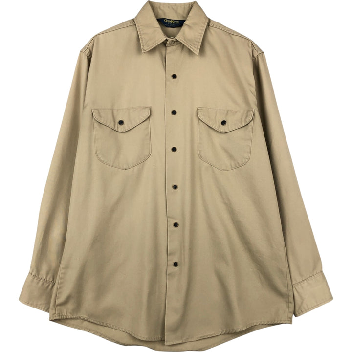 80s-90'S Osh Kosh Long-Sleeve Work Shirt, Men's Size L (Equivalent), Vintage unclear Beige type Vintage Second Hand