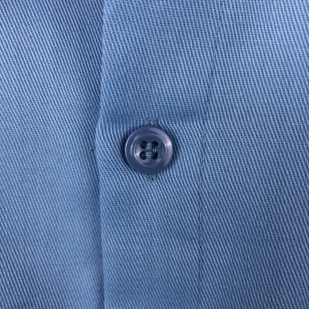 70'S Wrangler BIGBEN Long-Sleeve Work Shirt, Made in USA, Size 15 polyester Blue type light blue Vintage Second Hand