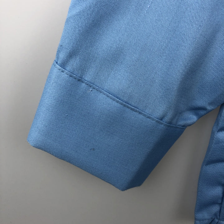 70'S Wrangler BIGBEN Long-Sleeve Work Shirt, Made in USA, Size 15 polyester Blue type light blue Vintage Second Hand