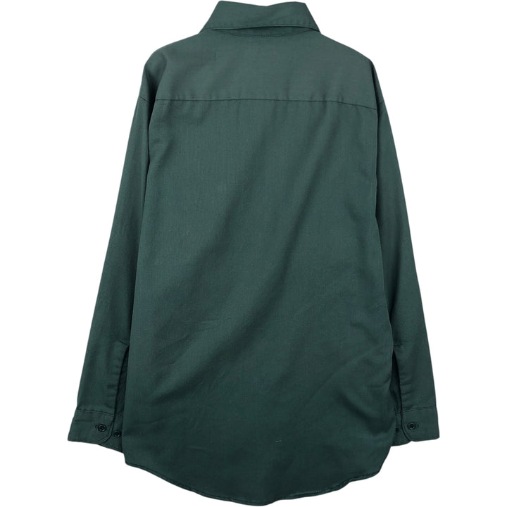 Big Mac long-sleeved work shirt, men's size L equivalent, vintage. polyester Khaki type sage green Vintage Second Hand