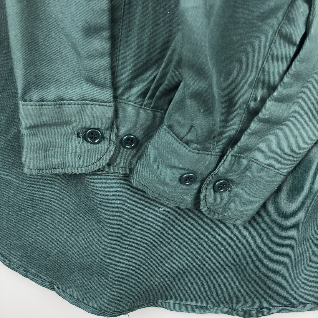 Big Mac long-sleeved work shirt, men's size L equivalent, vintage. polyester Khaki type sage green Vintage Second Hand