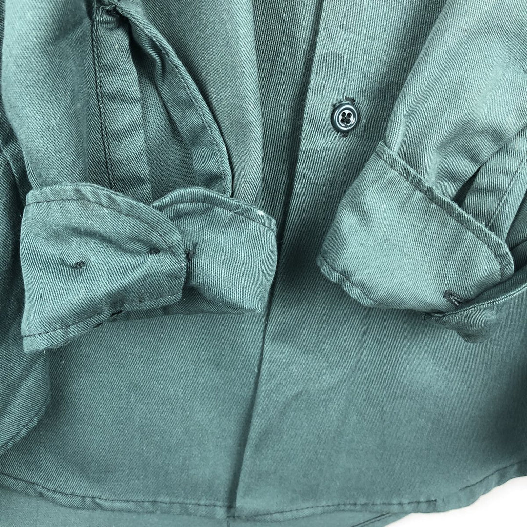 Big Mac long-sleeved work shirt, men's size L equivalent, vintage. polyester Khaki type sage green Vintage Second Hand