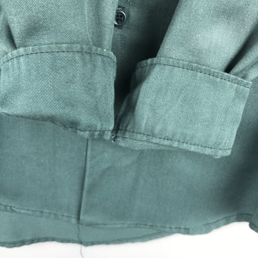 Big Mac long-sleeved work shirt, men's size L equivalent, vintage. polyester Khaki type sage green Vintage Second Hand