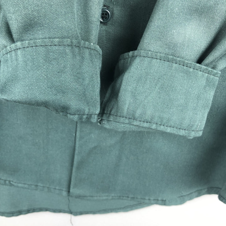 Big Mac long-sleeved work shirt, men's size L equivalent, vintage. polyester Khaki type sage green Vintage Second Hand