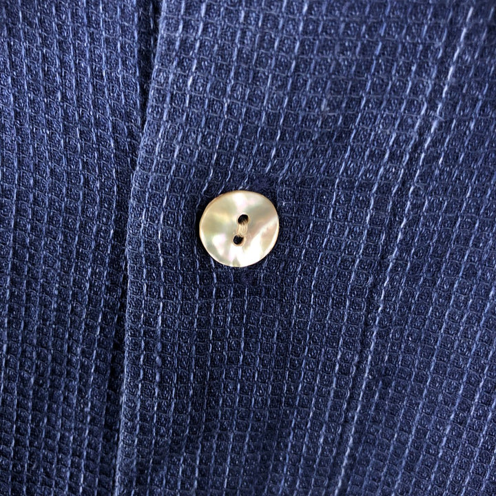 Hugo Boss Long-Sleeve Linen x Cotton Shirt, Men's Size M (approx.) linen blue type Vintage Second Hand