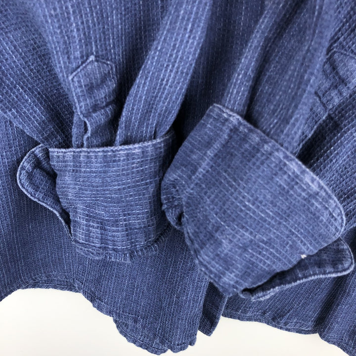 Hugo Boss Long-Sleeve Linen x Cotton Shirt, Men's Size M (approx.) linen blue type Vintage Second Hand