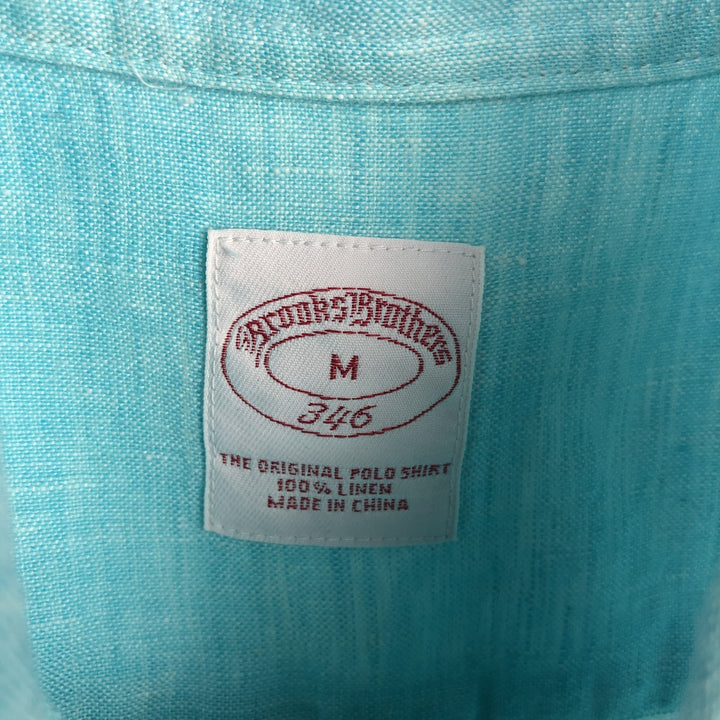 Brooks Brothers 346 long sleeve linen button-down shirt, men's size M linen Blue type light blue Vintage Second Hand