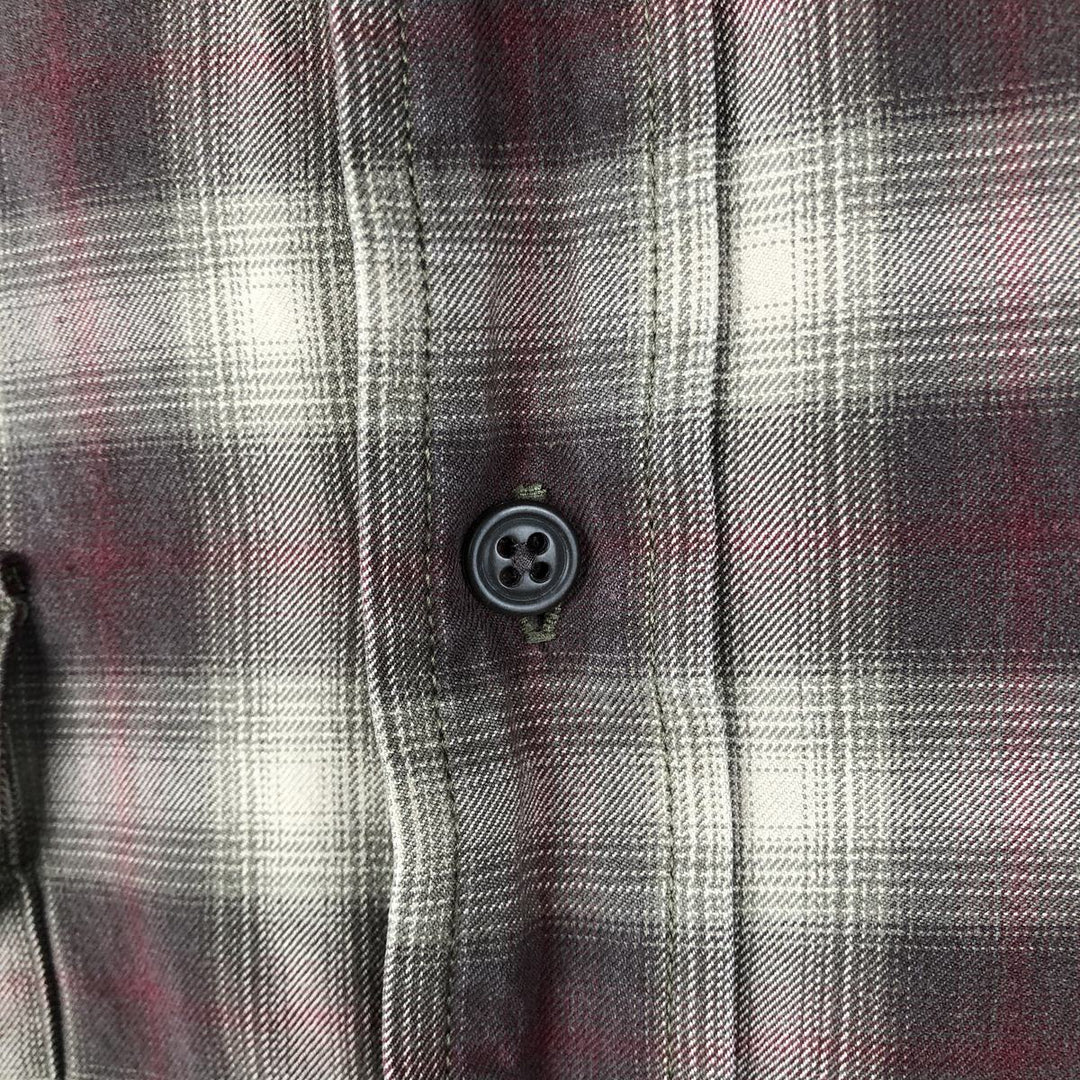 Eddie Bauer Ombre Check Long-Sleeve Cotton Check Shirt, Men's Size M (approx.) cotton Beige type Vintage Second Hand