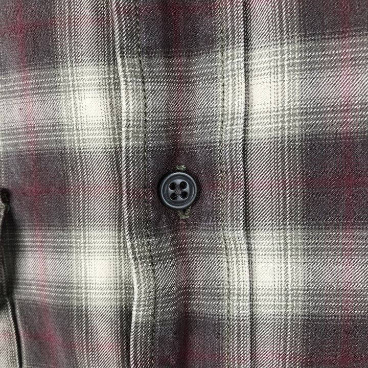 Eddie Bauer Ombre Check Long-Sleeve Cotton Check Shirt, Men's Size M (approx.) cotton Beige type Vintage Second Hand