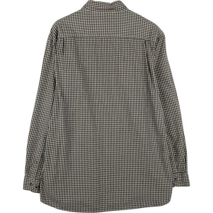 2000'S Columbia long-sleeved button-down check shirt, men's size M cotton Beige type Vintage Second Hand
