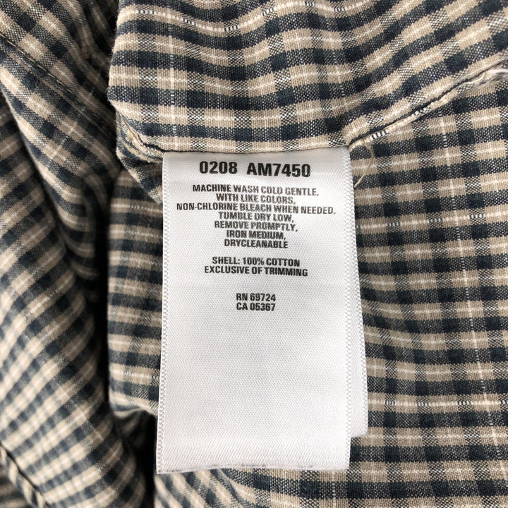2000'S Columbia long-sleeved button-down check shirt, men's size M cotton Beige type Vintage Second Hand
