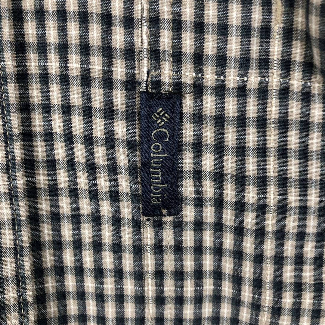2000'S Columbia long-sleeved button-down check shirt, men's size M cotton Beige type Vintage Second Hand