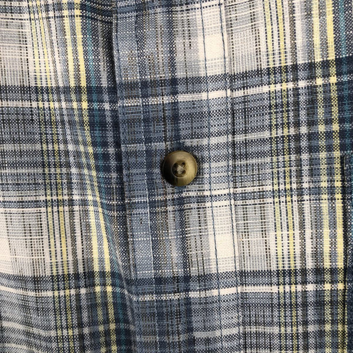 90s-00'S LLBean Long-Sleeve Cotton Check Shirt, Men's Size XL (approx.) unclear Blue type light blue Vintage Second Hand
