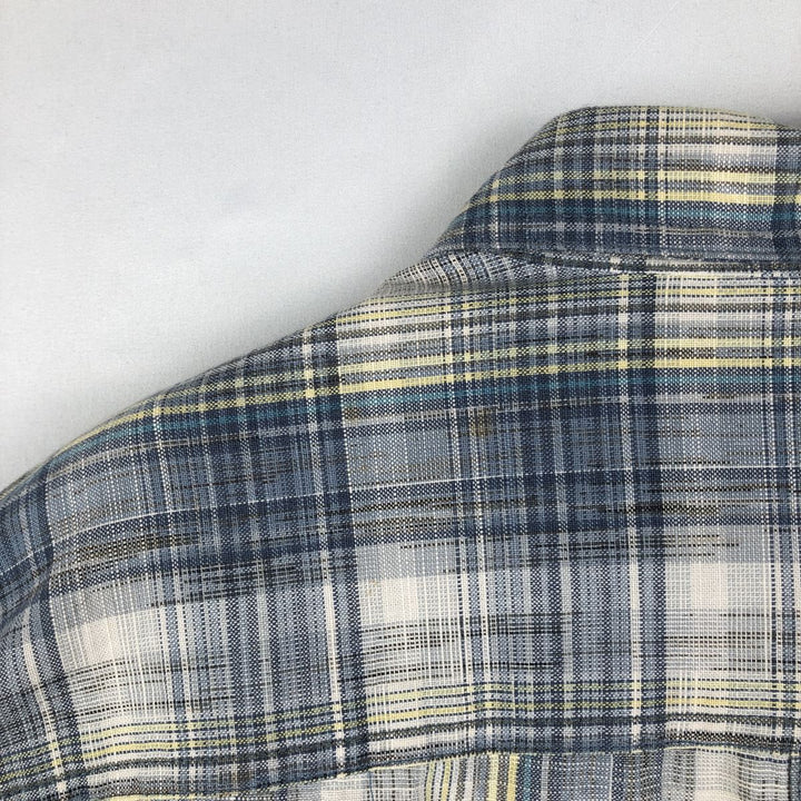 90s-00'S LLBean Long-Sleeve Cotton Check Shirt, Men's Size XL (approx.) unclear Blue type light blue Vintage Second Hand