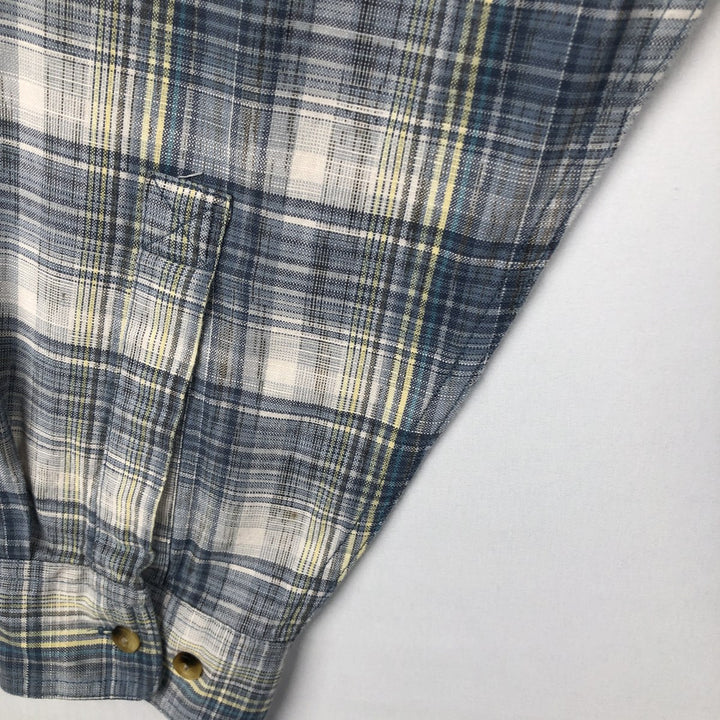 90s-00'S LLBean Long-Sleeve Cotton Check Shirt, Men's Size XL (approx.) unclear Blue type light blue Vintage Second Hand