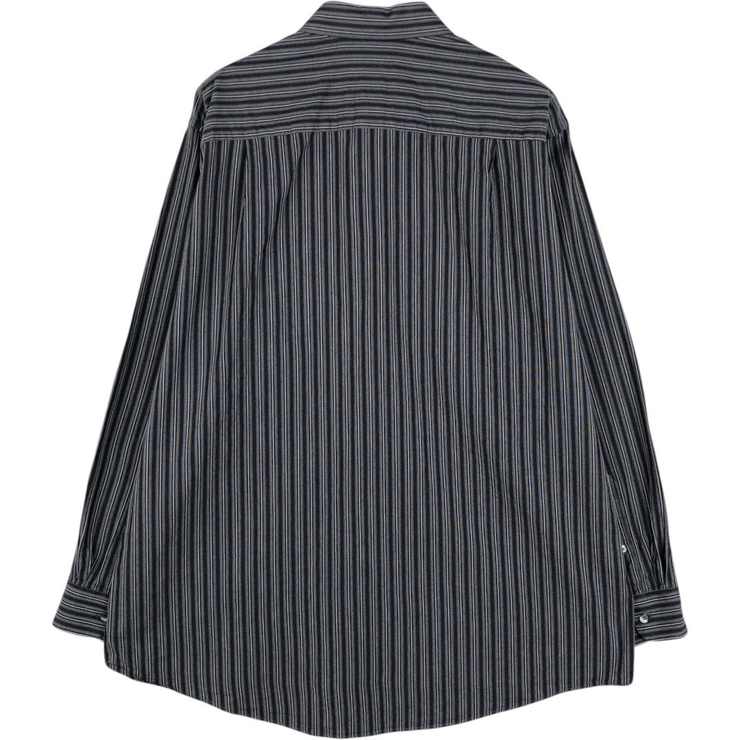 90s-00'S Calvin Klein Multi-stripe Long-Sleeve Cotton Stripe Shirt, Men's Size XL cotton gray type Vintage Second Hand