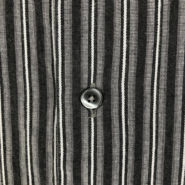 90s-00'S Calvin Klein Multi-stripe Long-Sleeve Cotton Stripe Shirt, Men's Size XL cotton gray type Vintage Second Hand