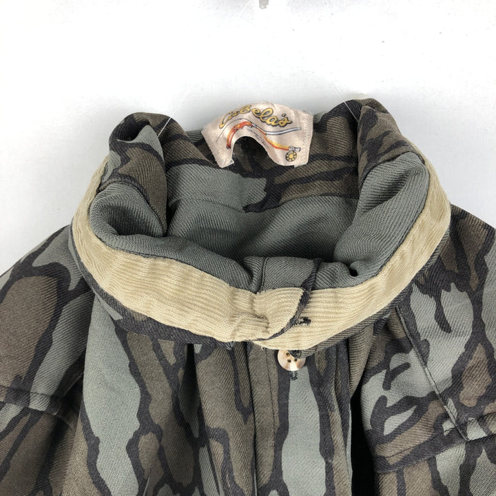 Cabelas Camouflage Pattern Treebark Camo Military Shirt, Men's Size L (approx.), Vintage unclear Khaki type Vintage Second Hand