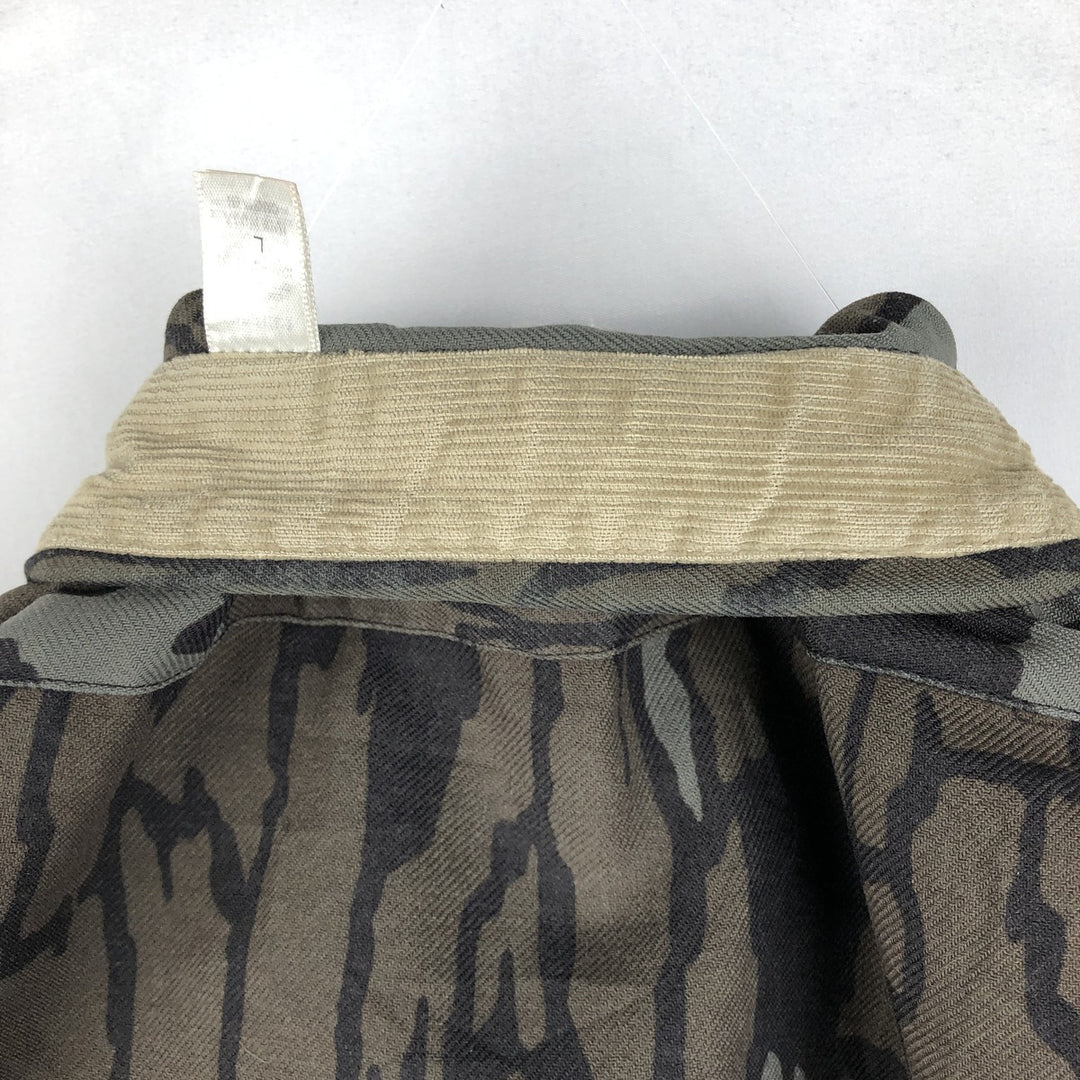 Cabelas Camouflage Pattern Treebark Camo Military Shirt, Men's Size L (approx.), Vintage unclear Khaki type Vintage Second Hand