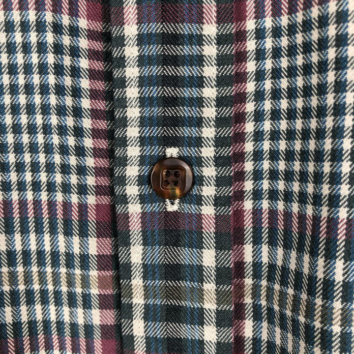 90s-00'S LLBean Long-Sleeve Cotton Check Shirt, Men's Size L (approx.) cotton gray type Vintage Second Hand