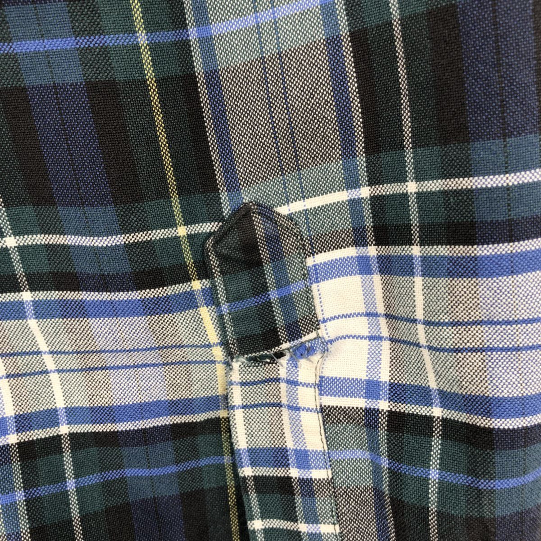 LLBean Long Sleeve Button-Down Check Shirt, Men's Size L cotton blue type Vintage Second Hand