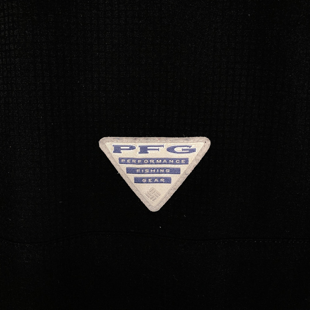 Columbia PFG OMNI-SHADE Ripstop Button-Down Long Sleeve Fishing Shirt, Men's Size L polyester black type Vintage Second Hand
